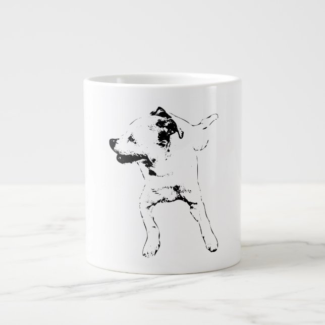Drehbewegung der Leaf-Chase, Grinning Pup Jumbo-Tasse (Vorderseite)