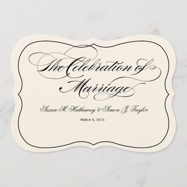 Drehbuch-Hochzeitsprogramm DIY-Lüfter - Schwarz-We Programm (Vorderseite)