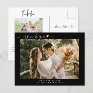 Drehbuch Moderne Foto-Hochzeit Dankeschön Postkarte