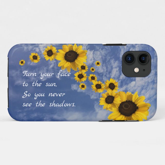Drehe dein Gesicht zur Sonne. Sonnenblumen und Him Case-Mate iPhone Hülle (Rückseite (Horizontal))