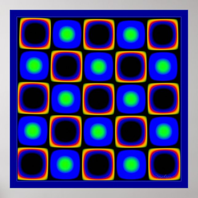Drehen grüner Punkte Poster (Vorne)