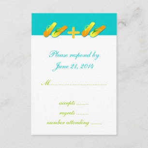 Drehen Sie blaue Reinfall-Hochzeit in Urlaubsort RSVP Karte