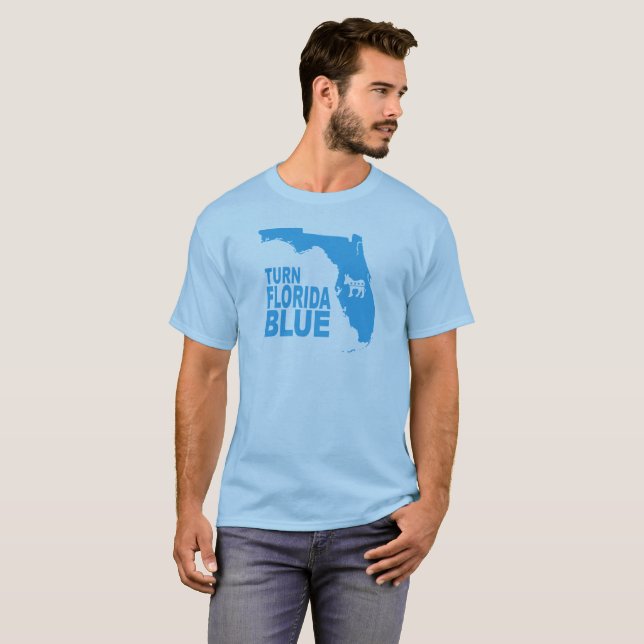 Drehen Sie blauen progressiven Staat Floridas T - T-Shirt (Vorne ganz)