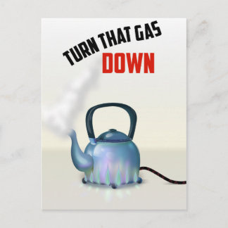 Drehen Sie das Gas Down Vintage Poster Postkarte