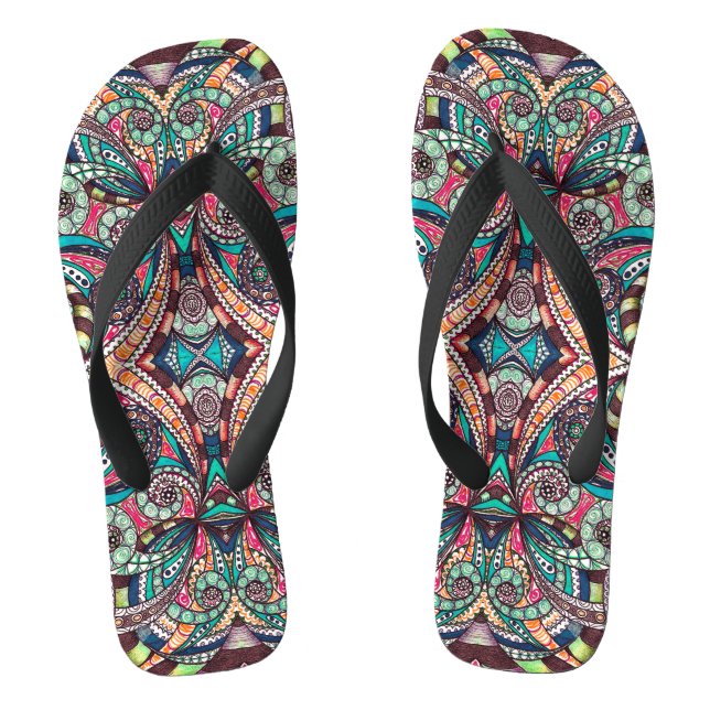 Drehen Sie das Reinfall-Zeichnen mit Blumen um Flip Flops (Fußbett)