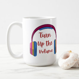 Drehen Sie die Lautstärke auf einem Kaffeetasse