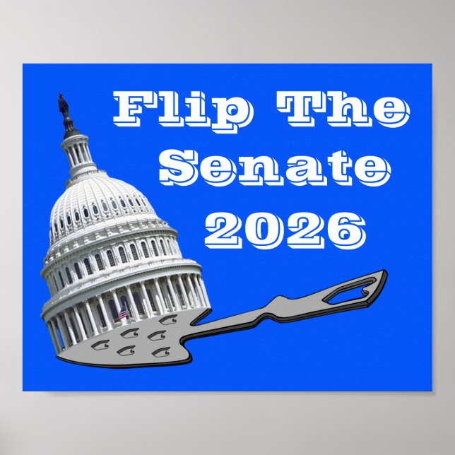 Drehen Sie die Senatsabstimmung 2026 blau Poster (Vorne)