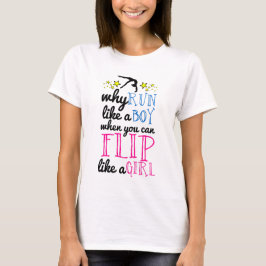 Drehen Sie wie eine Mädchen-Gymnastik um T-Shirt