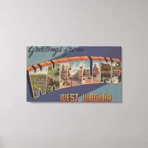 Drehen, West Virginia - große Buchstabe-Szenen Leinwanddruck