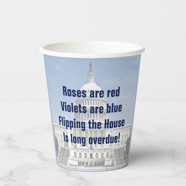 Drehend Repräsentantenhaus Pappbecher (Vorderseite)