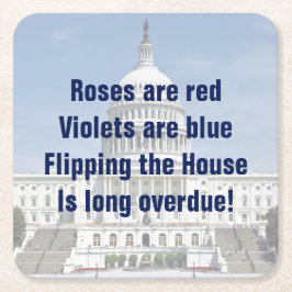 Drehend Repräsentantenhaus Rechteckiger Pappuntersetzer