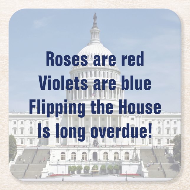 Drehend Repräsentantenhaus Rechteckiger Pappuntersetzer (Vorderseite)