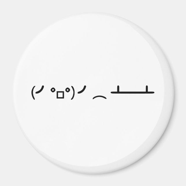 Drehend Tabelle Drehend Ascii Emoticon Magnet (Vorne)