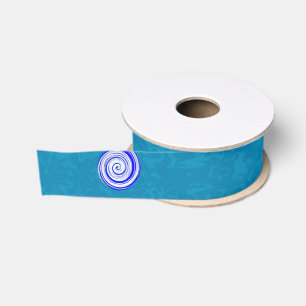 Drehende gepunktete Spiralen Blaues Grosgrain-Band Ripsband