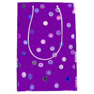 Drehende Punkte-Spiralen Lila Geschenktasche Mittlere Geschenktüte