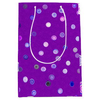 Drehende Punkte-Spiralen Lila Geschenktasche Mittlere Geschenktüte