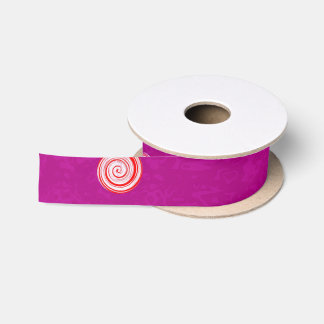 Drehende Punkte-Spiralen Rosa Grosgrain-Band Satinband