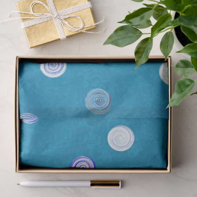 Drehendes blaues Kreispunkt-Seidenpapier Seidenpapier (Geschenk)