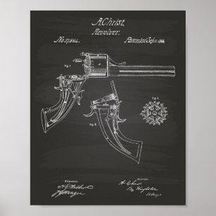 Drehfeuerwaffen 1866 Patentkunst - Tafel Poster
