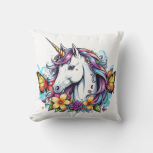 Drehkissen, 16"x16" - Einhorn Kissen