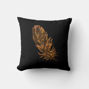 Drehkissen, Goldene Feather Art Kissen
