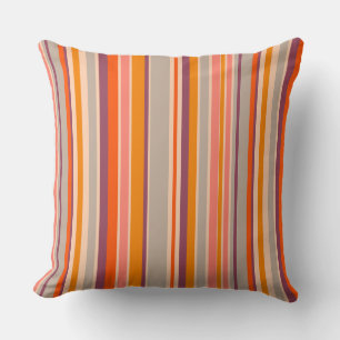 DrehkissenRetro 60er senkrechte orangefarbene Stre Kissen