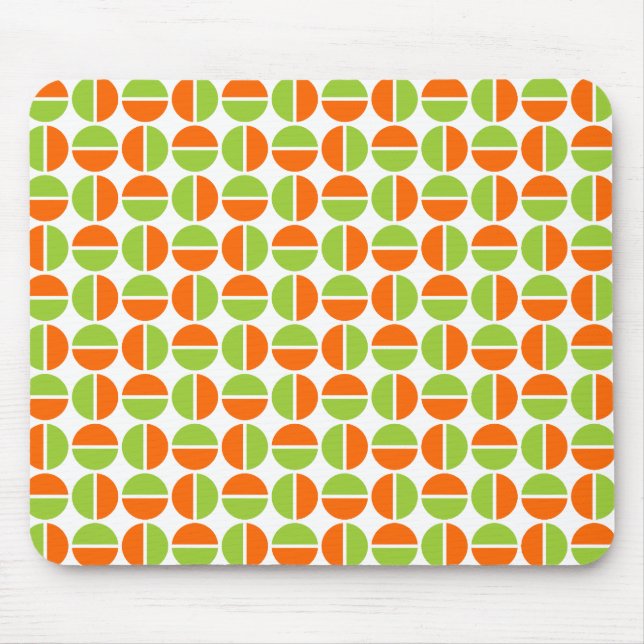 Drehkreise - grün und orange mousepad (Vorne)