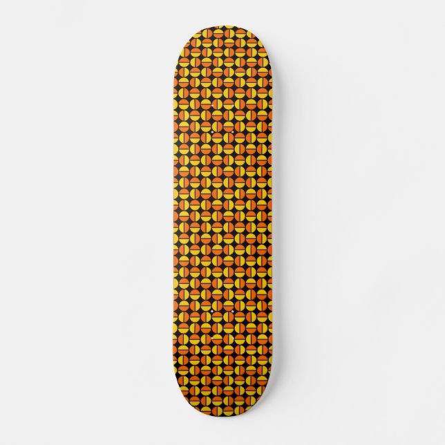 Drehkreise - orange und orange auf schwarz skateboard (Vorderseite)