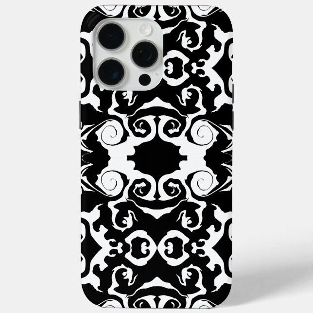 Drehmuster in Schwarz/Weiß Case-Mate iPhone Hülle (Rückseite)