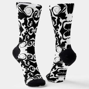 Drehmuster in Schwarz/Weiß Socken