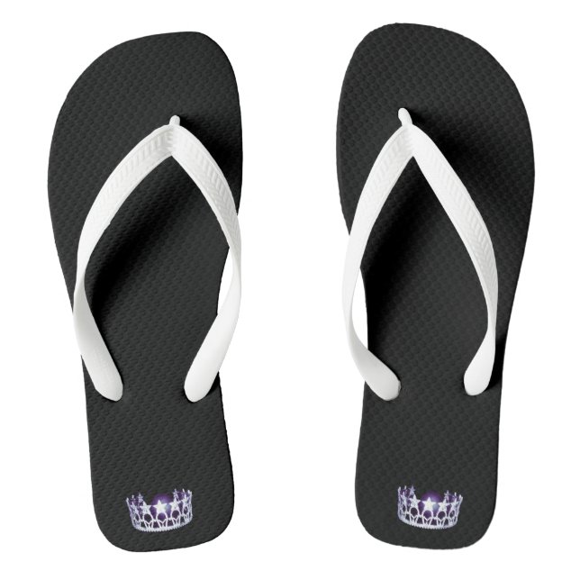 Dreht erwachsenes silbernes Kronen-Weiß Flip Flops (Fußbett)
