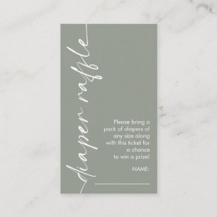 Drehte Script-Sage Windeln Raffle Baby-Dusche Begleitkarte