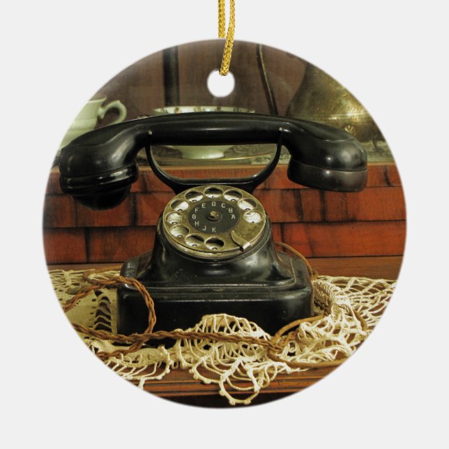 Drehtelefon Keramikornament (Vorne)