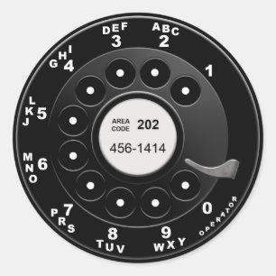 Drehtelefon-Skala Runder Aufkleber