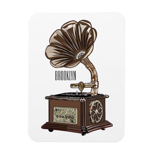 Drehteller Cartoon-Illustration  Magnet (Vertikal)
