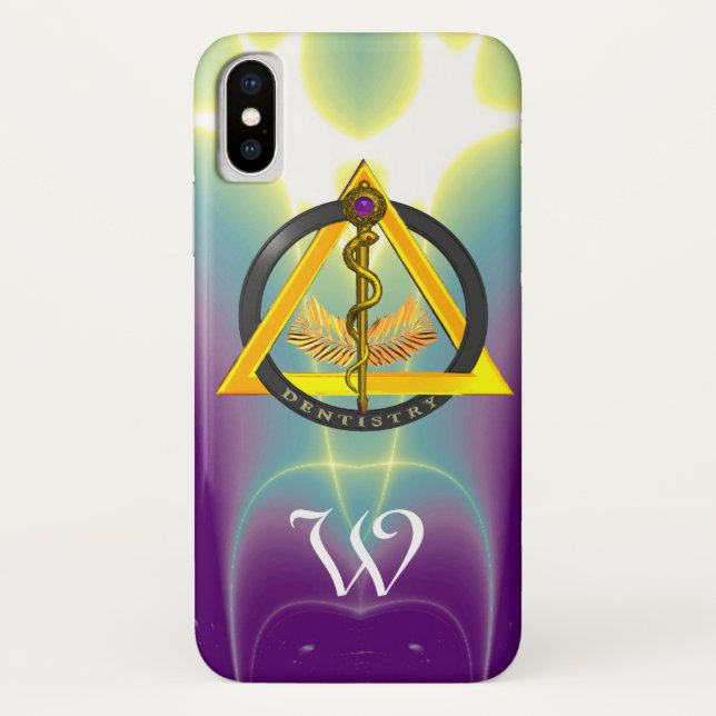 DREHUNG DES ASCLEPIUS-ZAHNCHEN-MONOGRAMM Case-Mate iPhone HÜLLE (Rückseite)