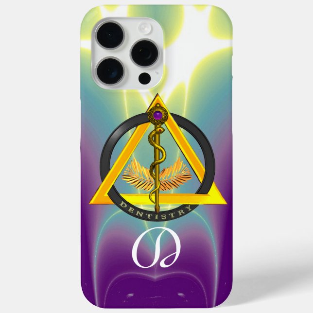 DREHUNG DES ASCLEPIUS-ZAHNCHEN-MONOGRAMM iPhone 15 PRO MAX HÜLLE (Rückseite)