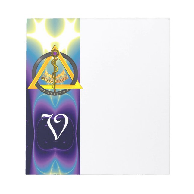 DREHUNG DES ASCLEPIUS-ZAHNCHEN-MONOGRAMM NOTIZBLOCK (Vorderseite)