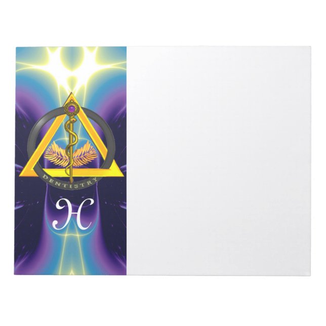 DREHUNG DES ASCLEPIUS-ZAHNCHEN-MONOGRAMM NOTIZBLOCK (Vorderseite)