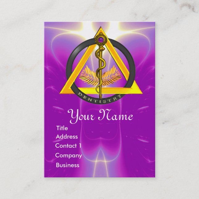 DREHUNG DES ASCLEPIUS-ZAHNCHEN-MONOGRAMM VISITENKARTE (Vorderseite)