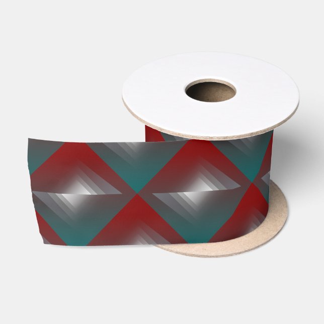Drehung grau auf aquamariner Bordeaux Satinband (Spule)
