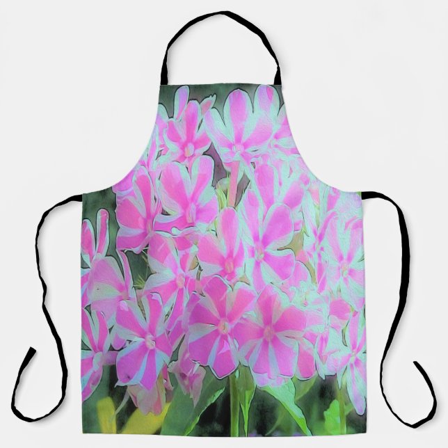 Drehung Phlox (Pink und Weiß) Schürze (Vorderseite)