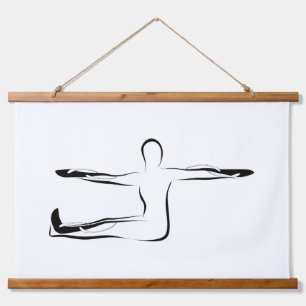 Drehung Pilates Spine Pose Mat Wandteppich Mit Holzrahmen