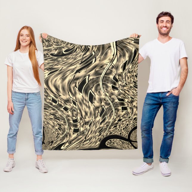 Drehung spiegelt einen kräftigen Beige- oder Khaki Fleecedecke (Beispiel)