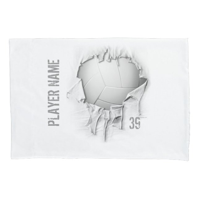 Drehvolleyball Personalisiert Weiße Pillowcase Kissenbezug (Vorderseite)