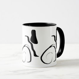 Drehzyklus: Abstrakt Schwarz/Weiß Tasse
