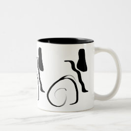Drehzyklus: Abstrakt Schwarz/Weiß Zweifarbige Tasse
