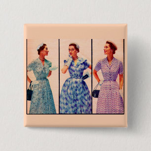 drei 1953 Kleider - Vintage Kleidung Button