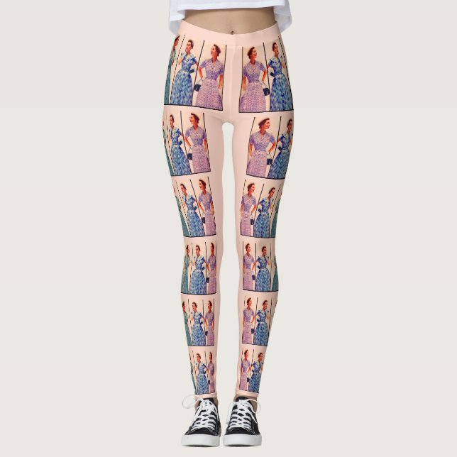 drei 1953 Kleider - Vintage Kleidung Leggings (Vorderseite)