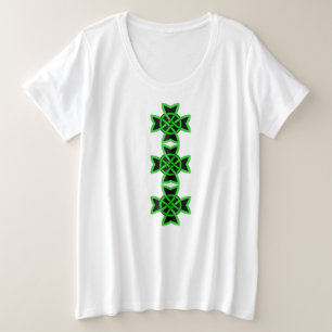 Drei Abstrakte keltische Knochen hellgrünes Schwar Große Größe T-Shirt